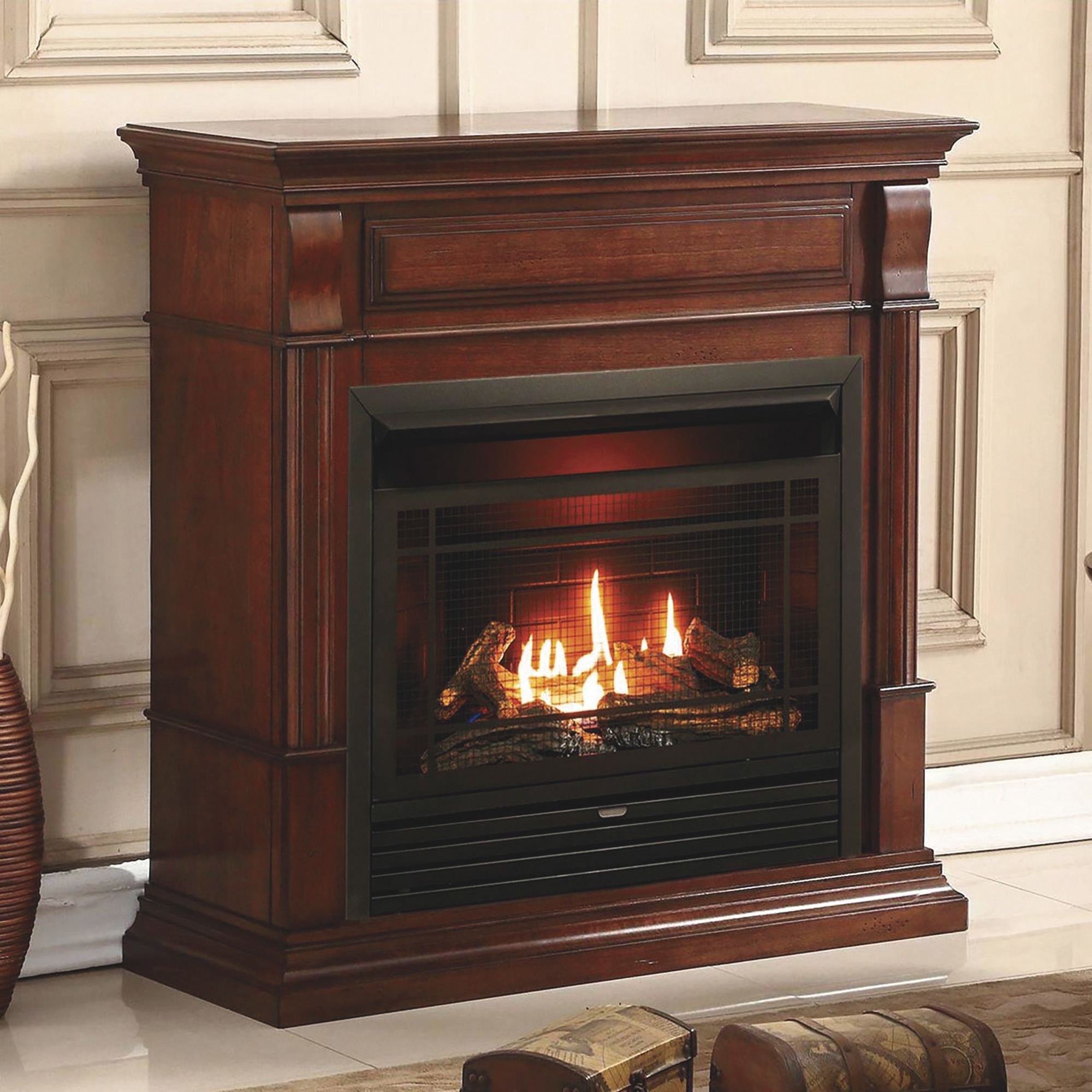 Bluegrass Living VentFree Dual Fuel Fireplace with Mantel — 26,000 BTU